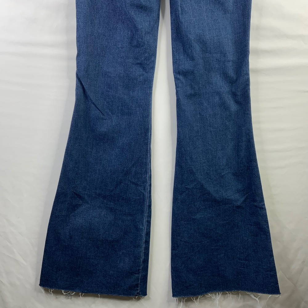 Judy Blue High Rise Flare Jeans Medium Wash Raw Hem Denim Womens - Picture 8 of 10